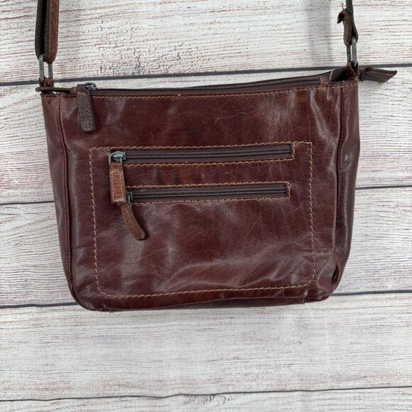 Jack‎ Georges Brown Leather Purse 6 Zippered Pockets - Picture 7 of 16